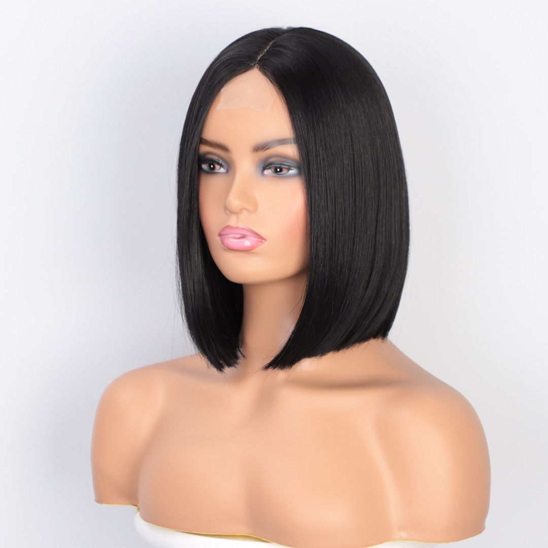 Peluca Lace Front Negra Natural De Excelente Calidad