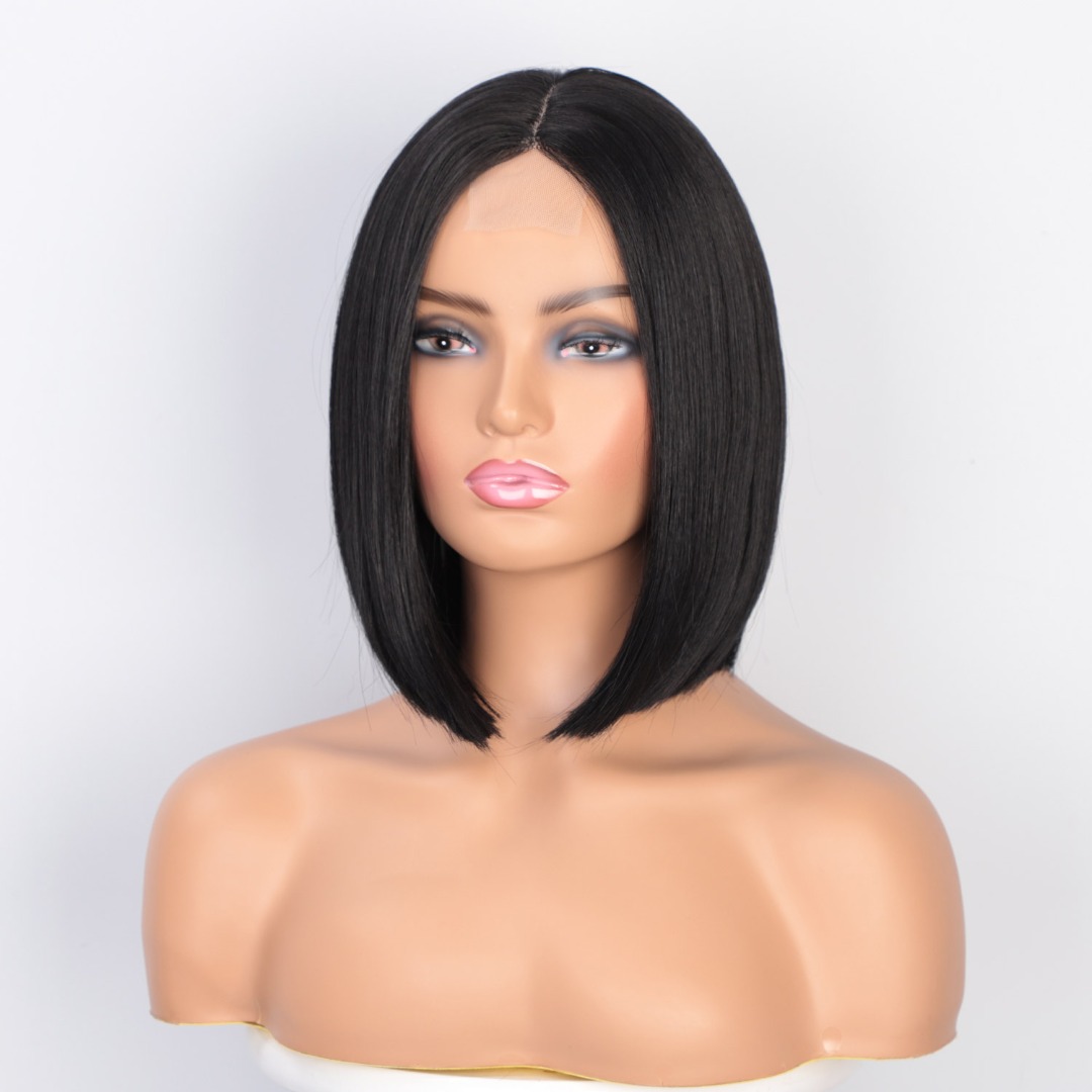 Peluca Lace Front Negra Natural De Excelente Calidad