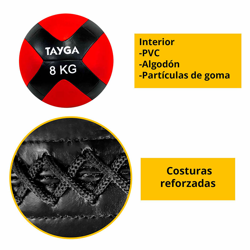 Tayga Pelota Medicinal Medicine Ball Superficie Suave 8 kg