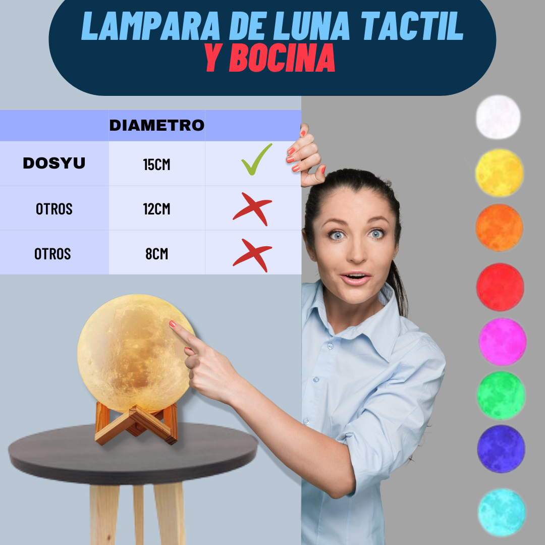 Lámpara Lunar Bocina Bluetooth Tuche DOSYU 8 Colores