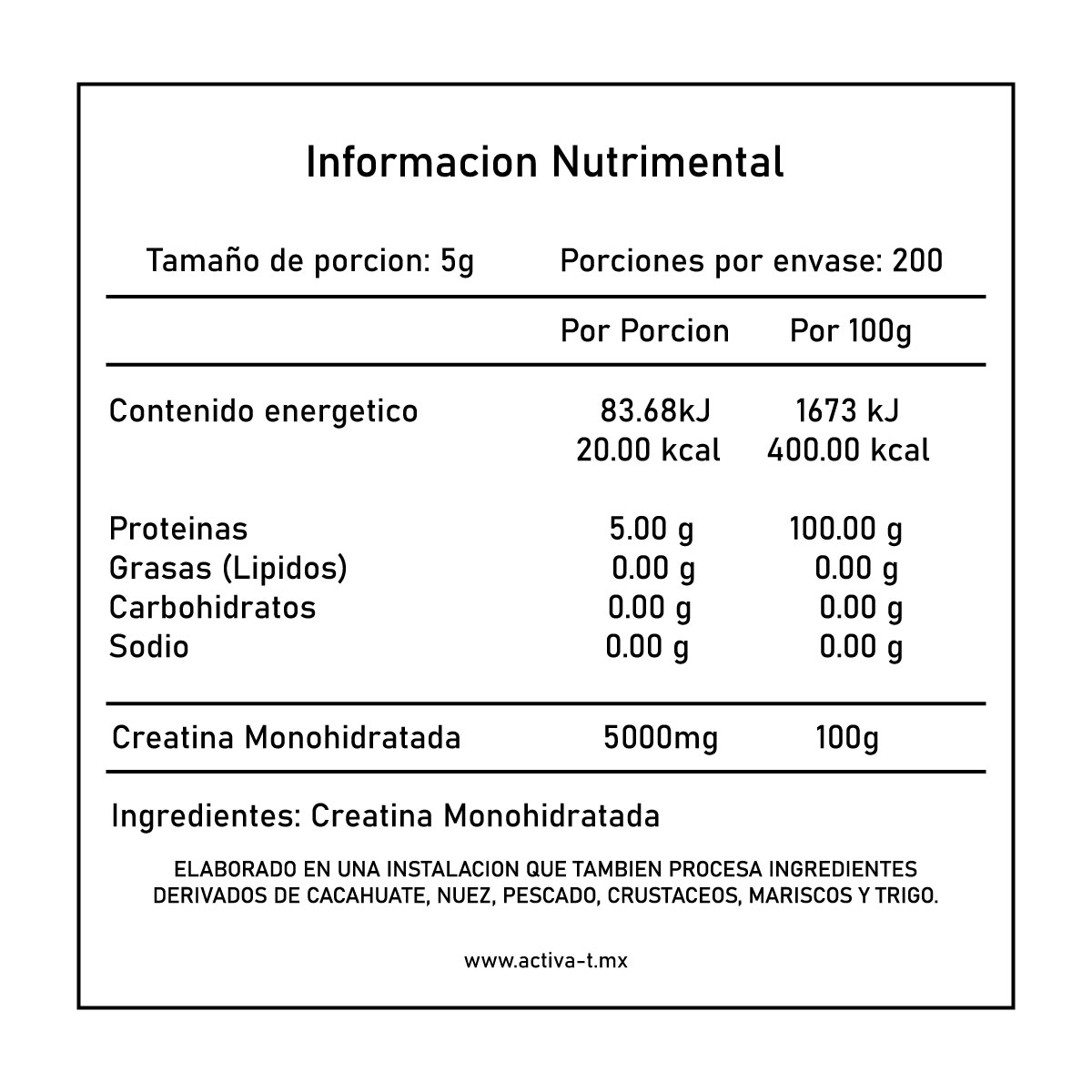 Advance Nutrition Creatina Micronizada 500g 100 Serv.