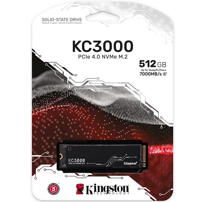 M.2 2280 SSD 512GB Kingston KC3000 NVMe PCIe 4.0 SKC3000S/512G.