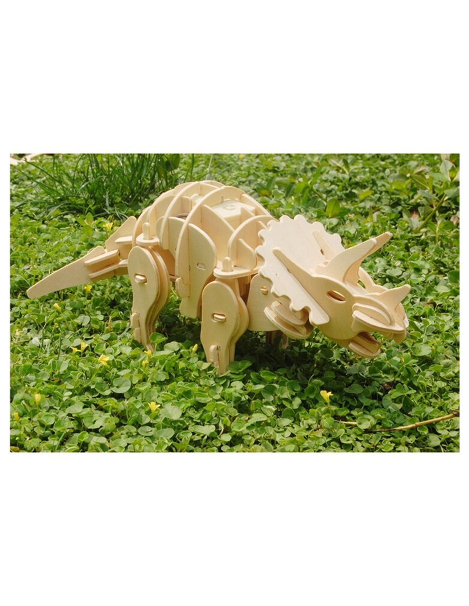 Juguete Educativo Robotime Dinosaurio Mini Triceratops 3d D430