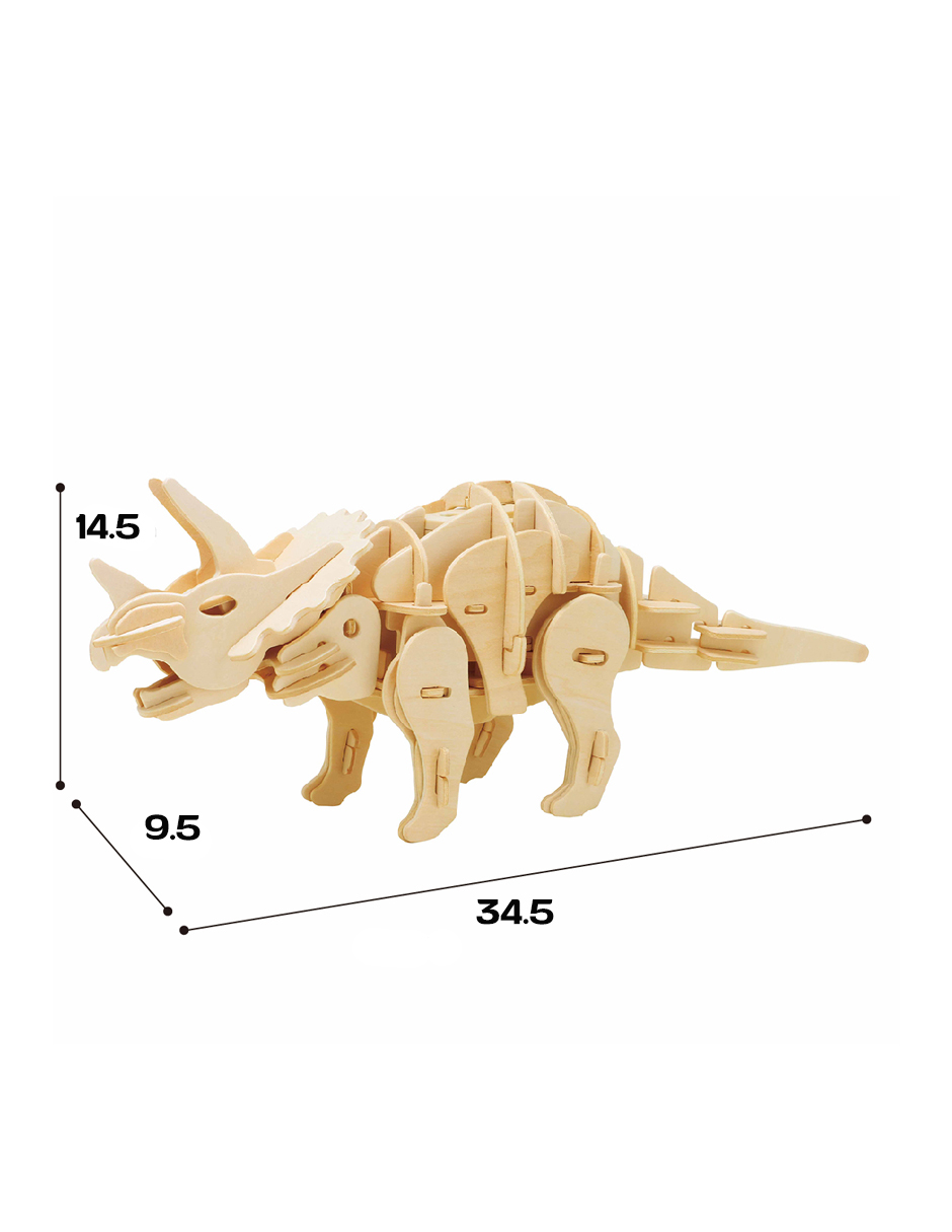 Juguete Educativo Robotime Dinosaurio Mini Triceratops 3d D430