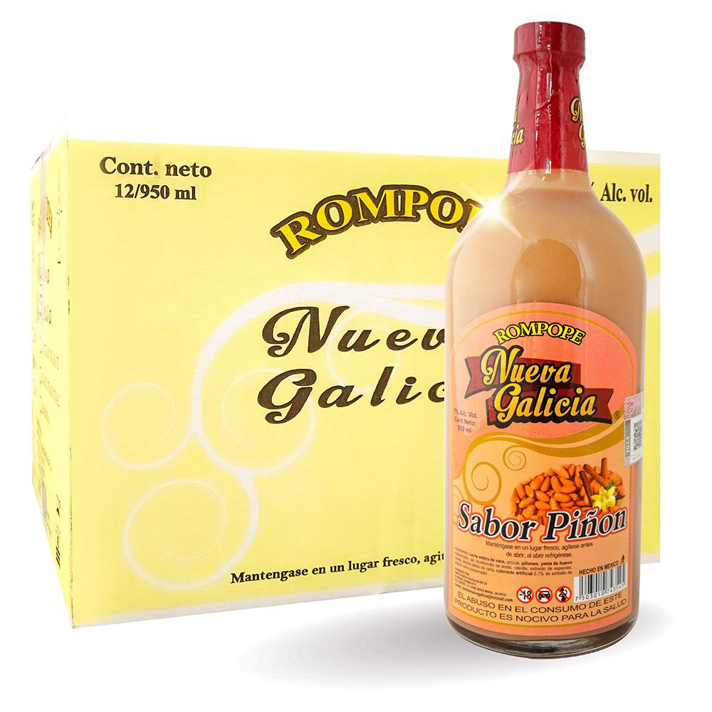 Caja Rompope Nueva Galicia Piñon 950ml C/u