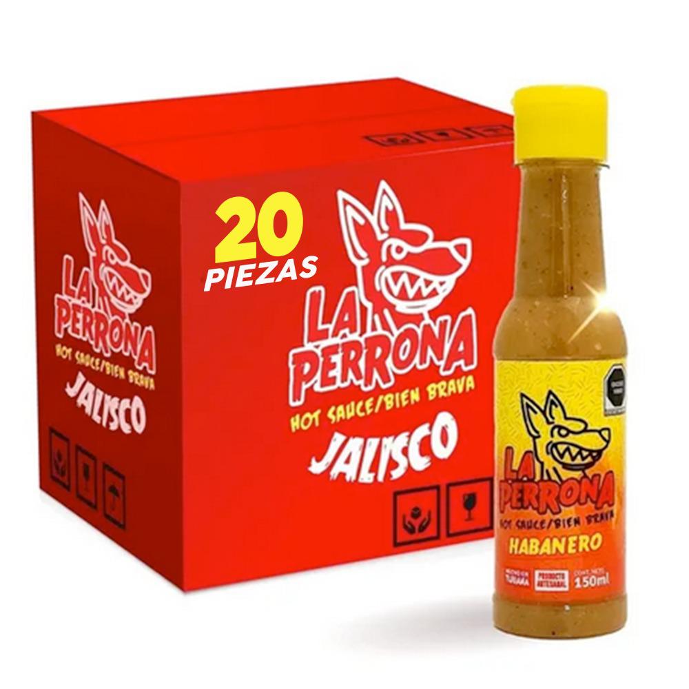 Caja Salsa La Perrona Habanero 150ml 20 piezas