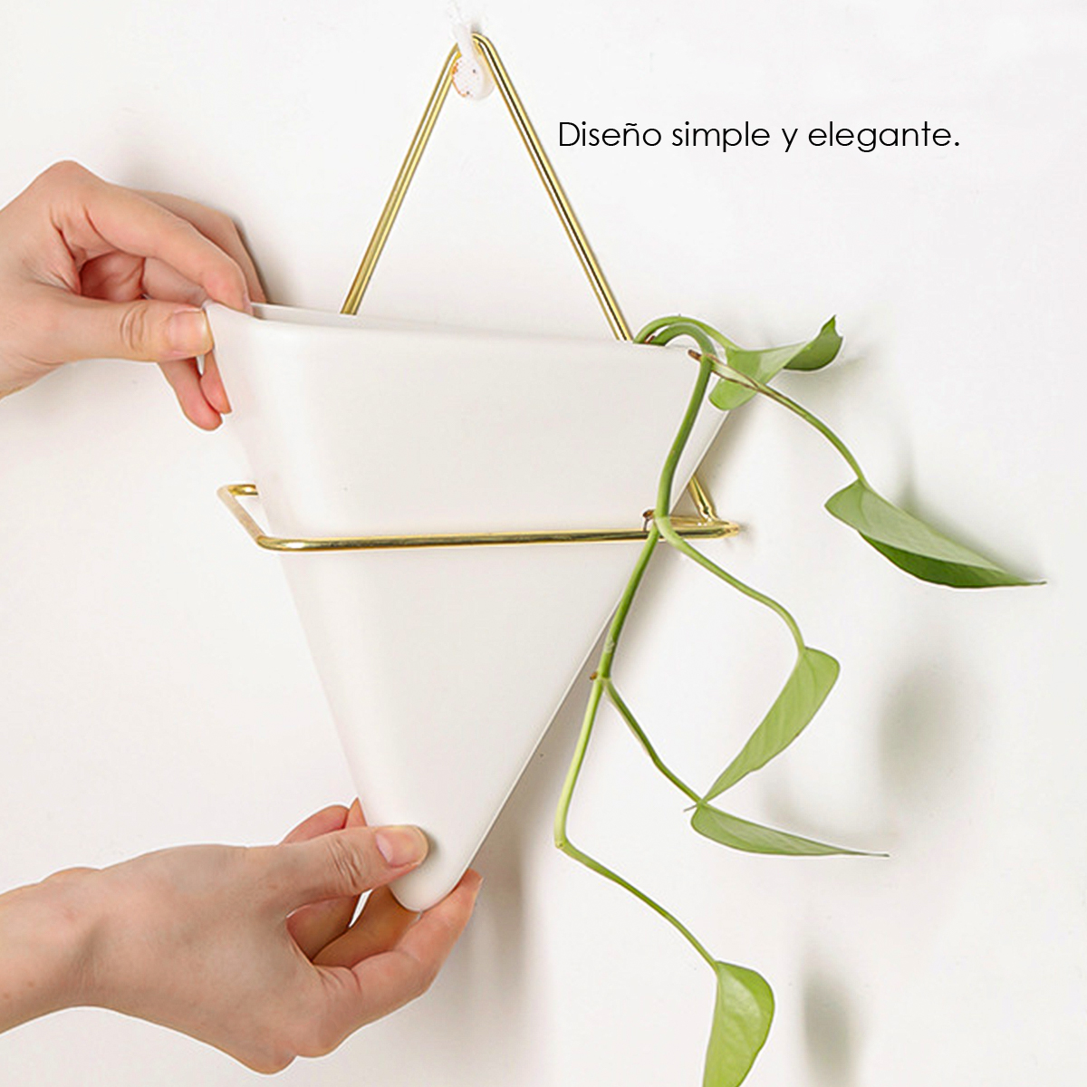 Macetero triangular colgante 21 cm alto decoración de pared