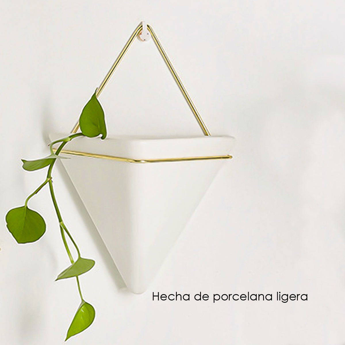 Macetero triangular colgante 30 cm alto decoración de pared
