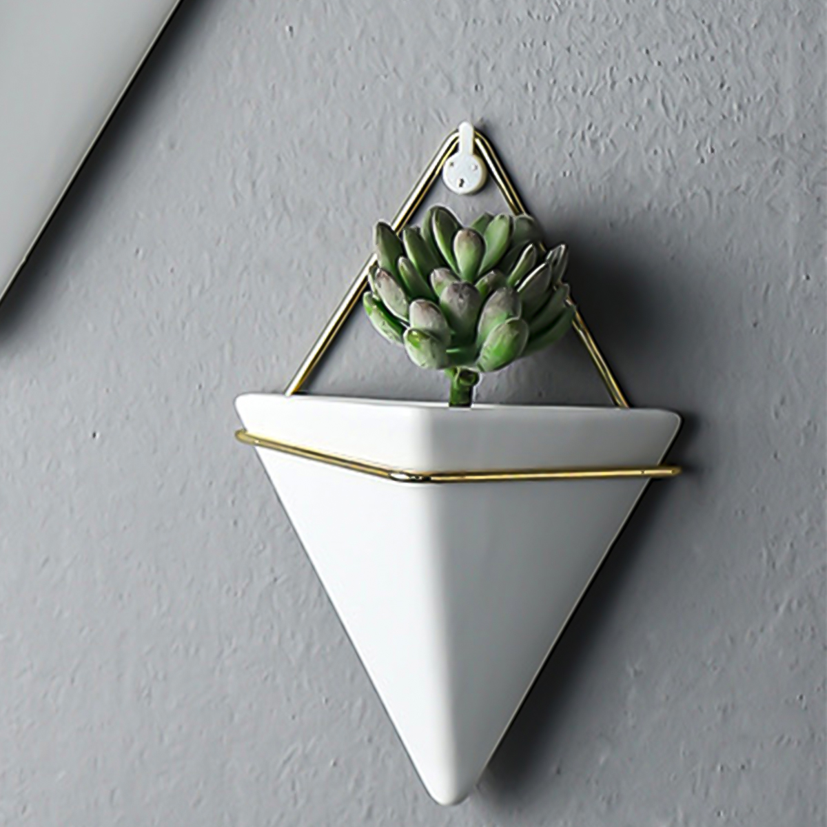 Macetero triangular colgante 30 cm alto decoración de pared