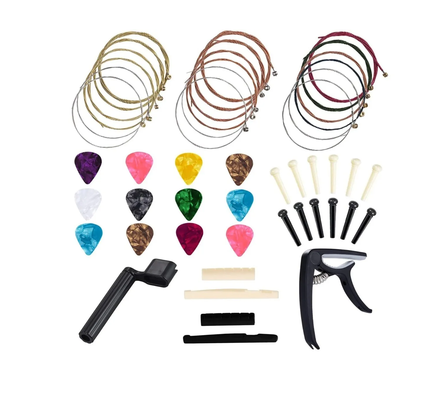 Kit De Accesorios Para Guitarra Acustica Cuerdas 48 Unidades