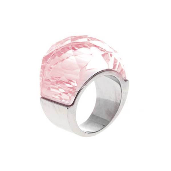 Anillo Cristal Facetado, acero inoxidable. Envío gratis