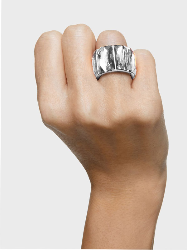 Anillo Cristal Facetado, acero inoxidable. Envío gratis