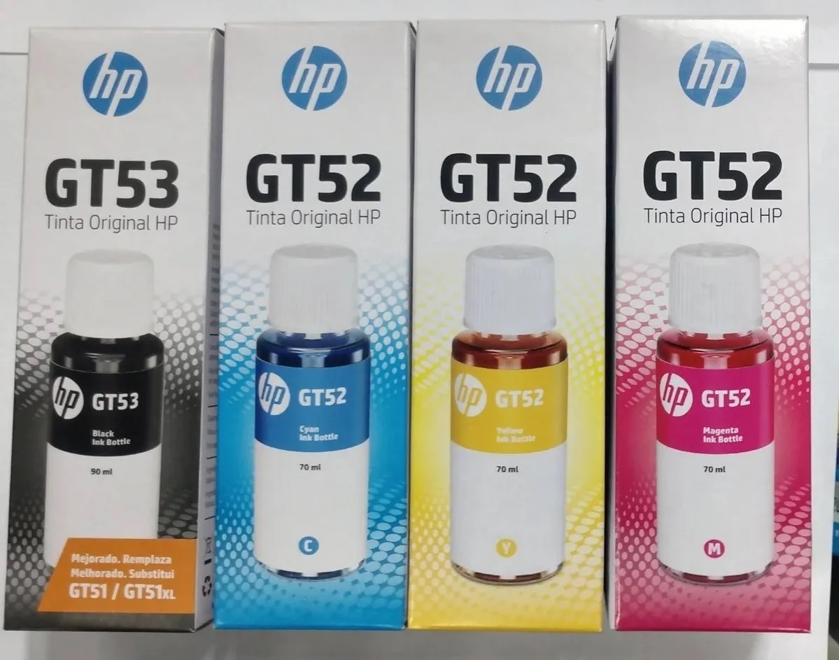 Kit 4 Botellas De Tinta Para Hp Smart Tank 500, 530, 600 ORIGINALES