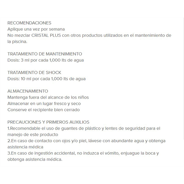 Cristal Plus Cubeta de 20Lt