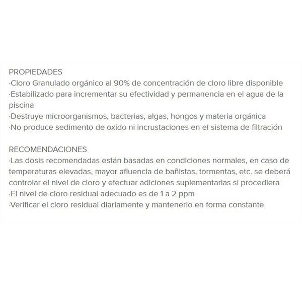 Cloro Grano Cubeta 20kg