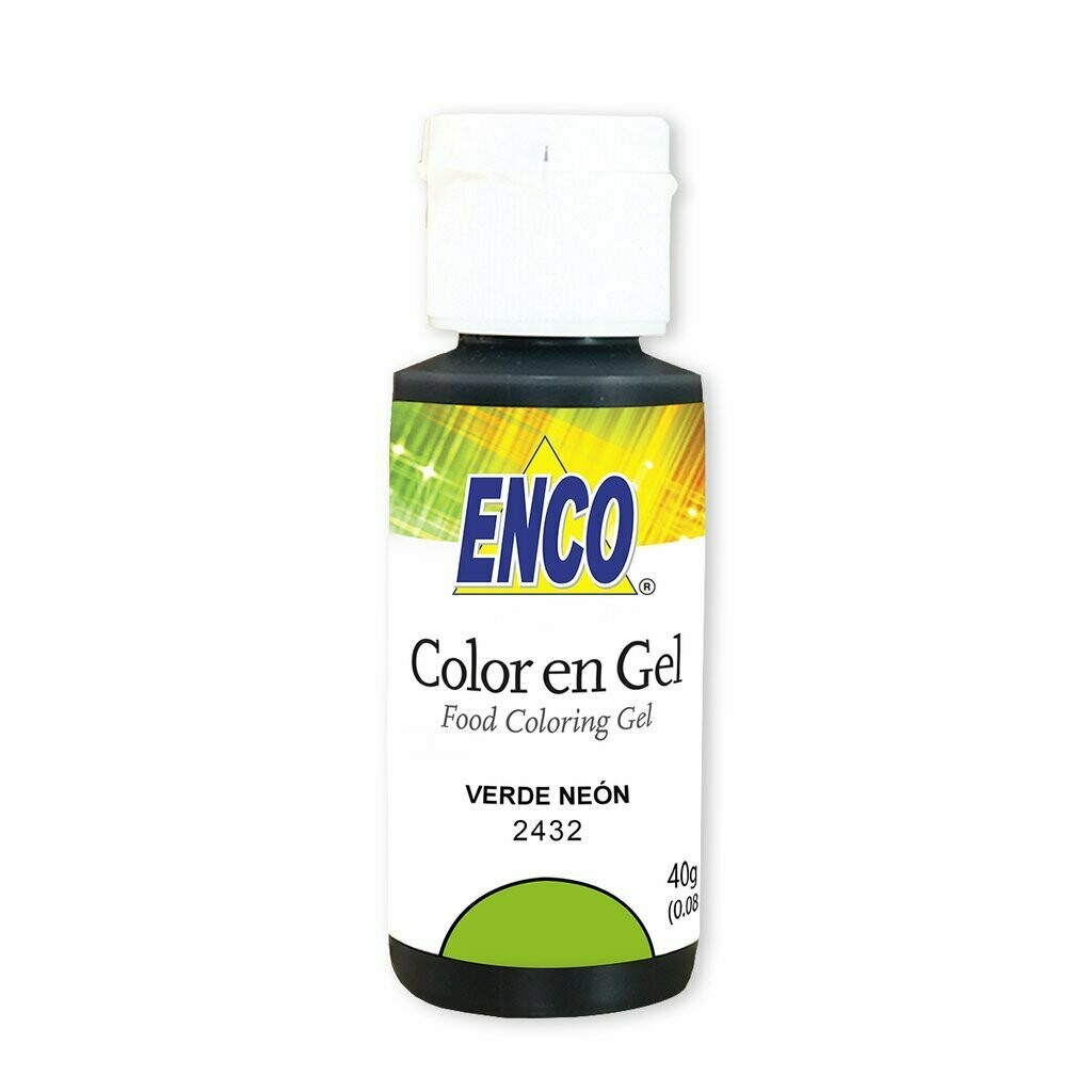 Color Gel Verde Neon Comestible Repostería 40 Grs. Enco 2432