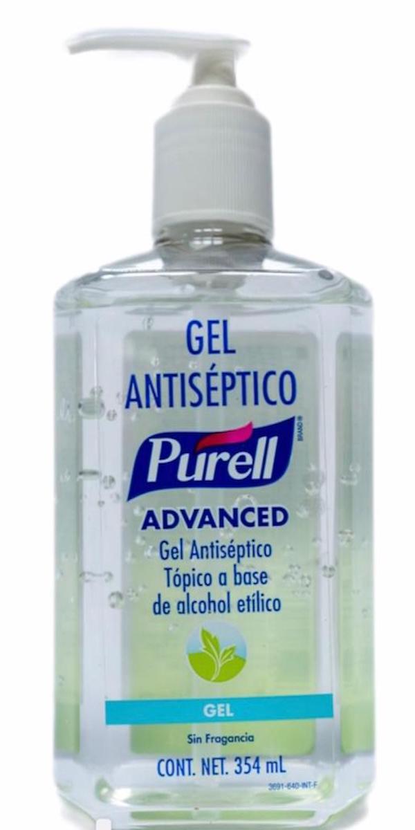 Gel Antibacterial Purell.  Paquete con 6 piezas de 354 ml c/u .