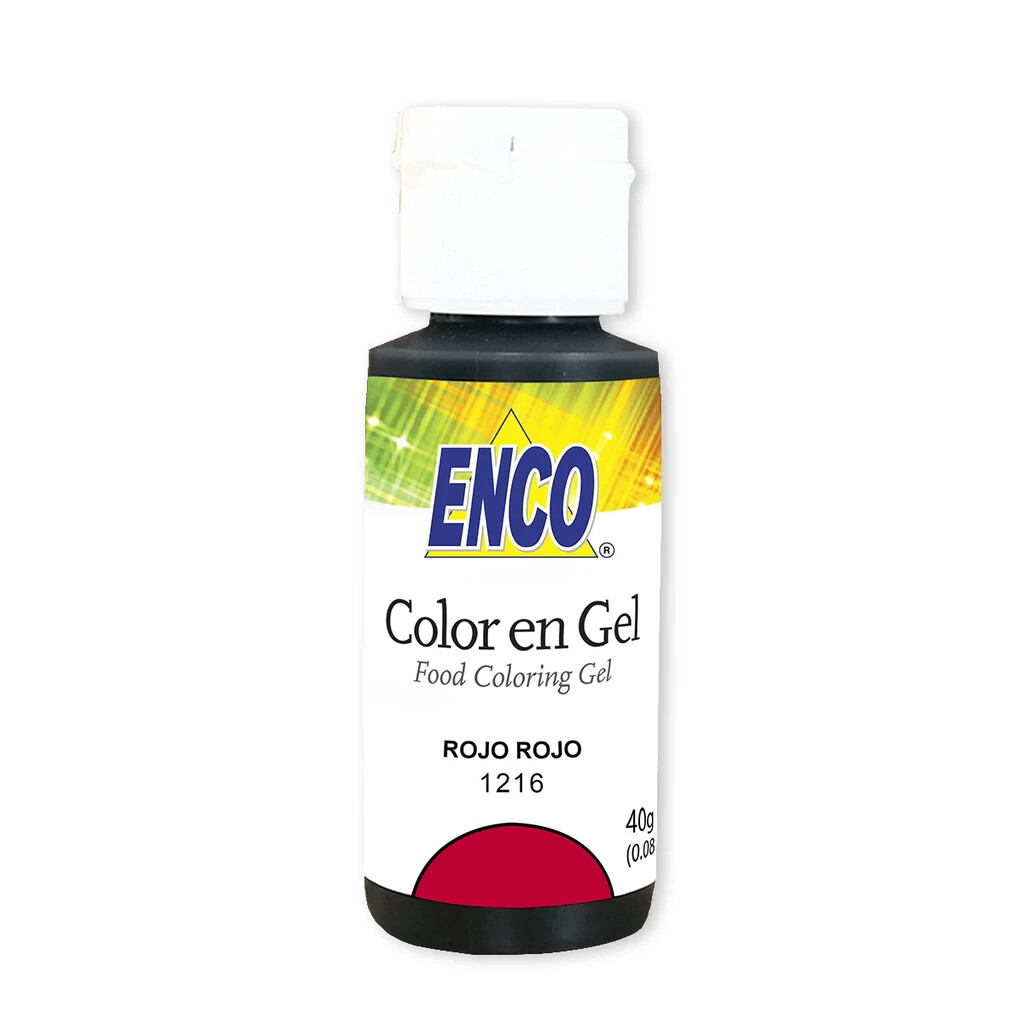 Color Gel Rojo Rojo 40 Grs Enco 1216