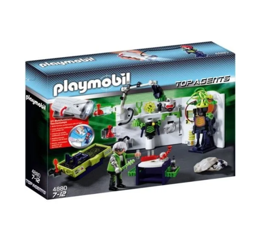 Playmobil 4880 Top Agents Laboratorio Gangster con Linterna