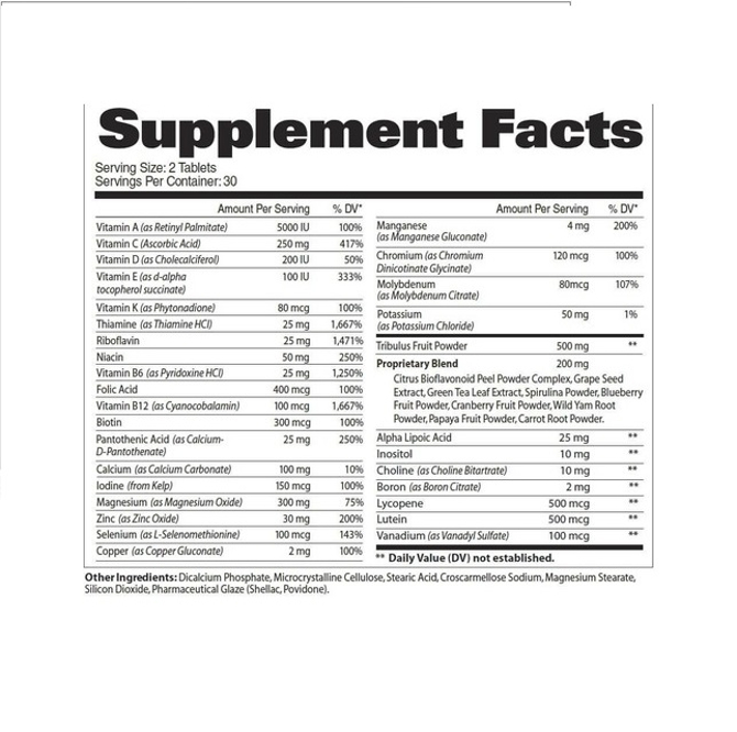 Mens Multi+Test  Precursor de Testosterona+ Vitaminas 60 Tab.