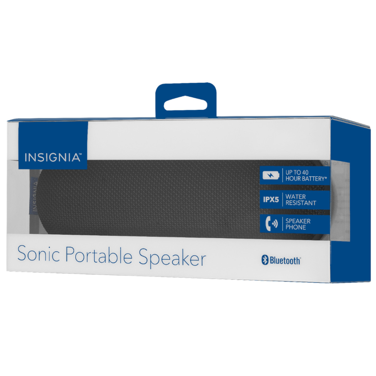 Bocina Insignia Sonic Portátil Bluetooth IPX5 Auxiliar Negro