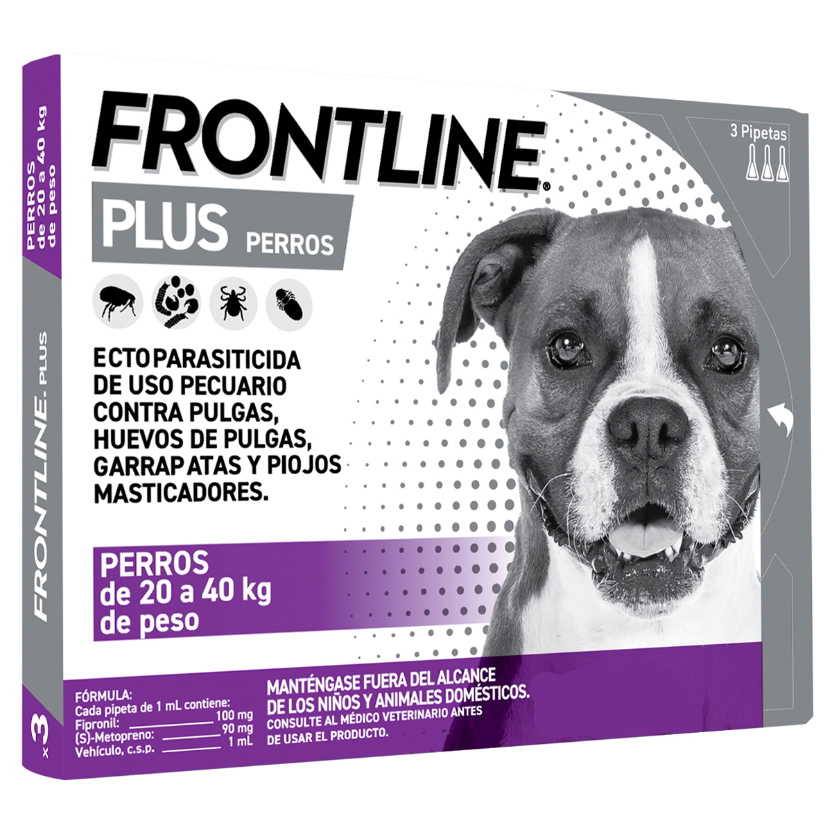 Frontline Plus Perros 20 a 40 kg 3 Pipetas