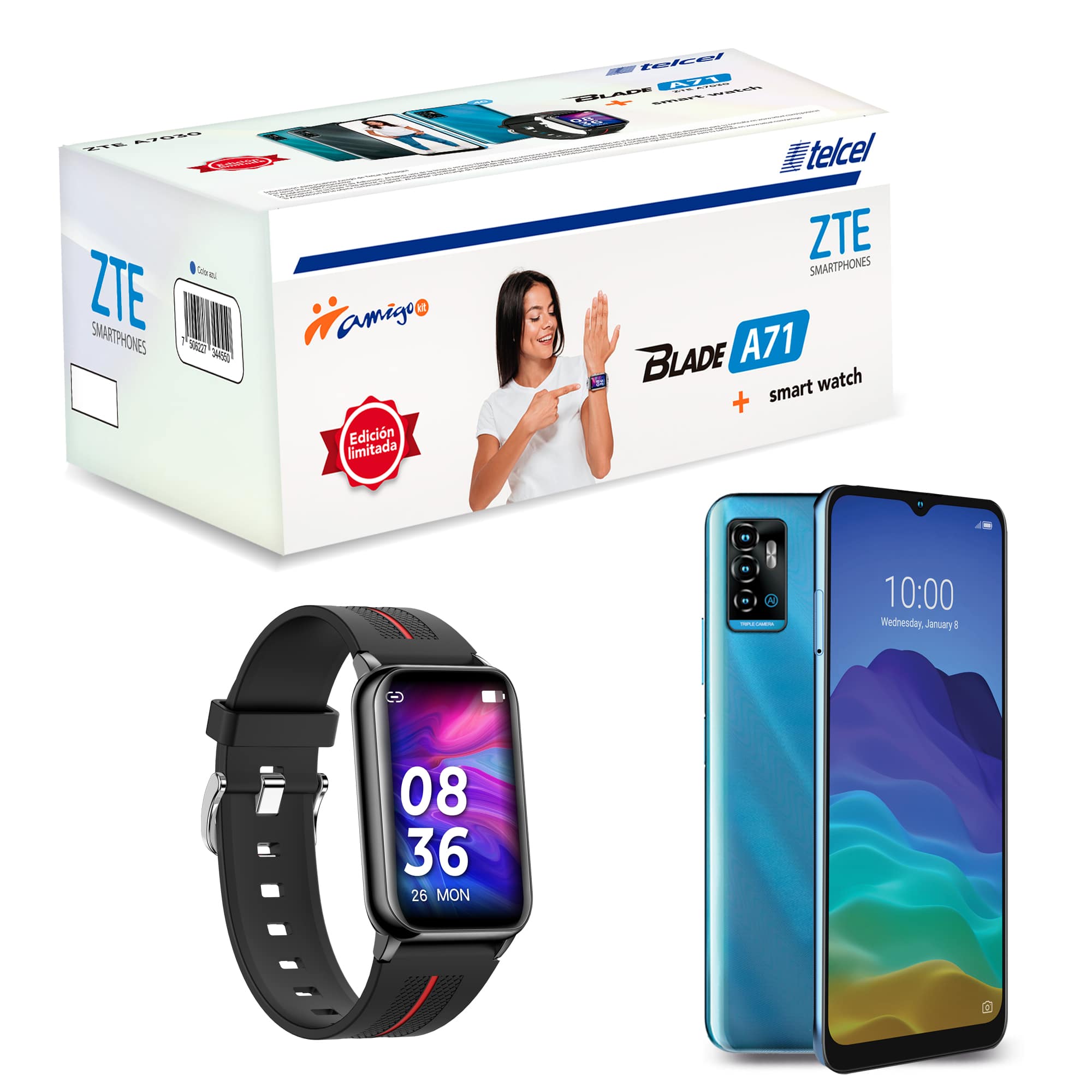 CELULAR ZTE LTE A7030 BLADE A71 AZ Y SMARTWA KIT TELCEL