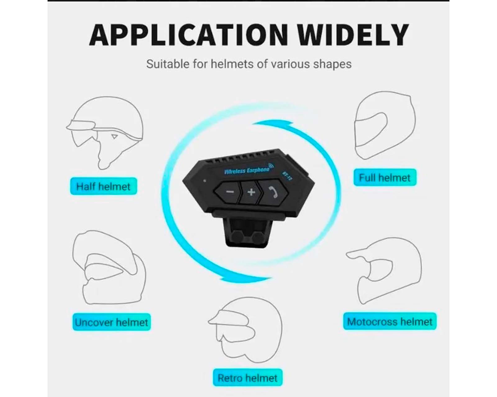 Auriculares Bt-12 Con Bluetooth Para Casco De Moto