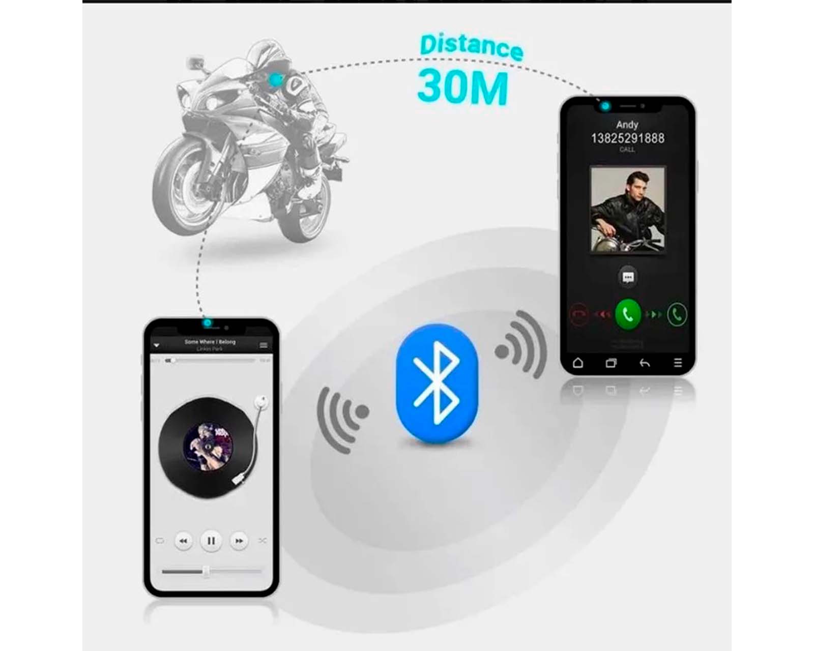 Auriculares Bt-12 Con Bluetooth Para Casco De Moto