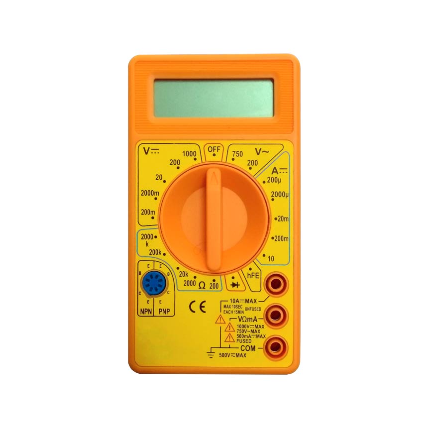 Multímetro digital con medidor de frecuencia y protección a sobrecargas