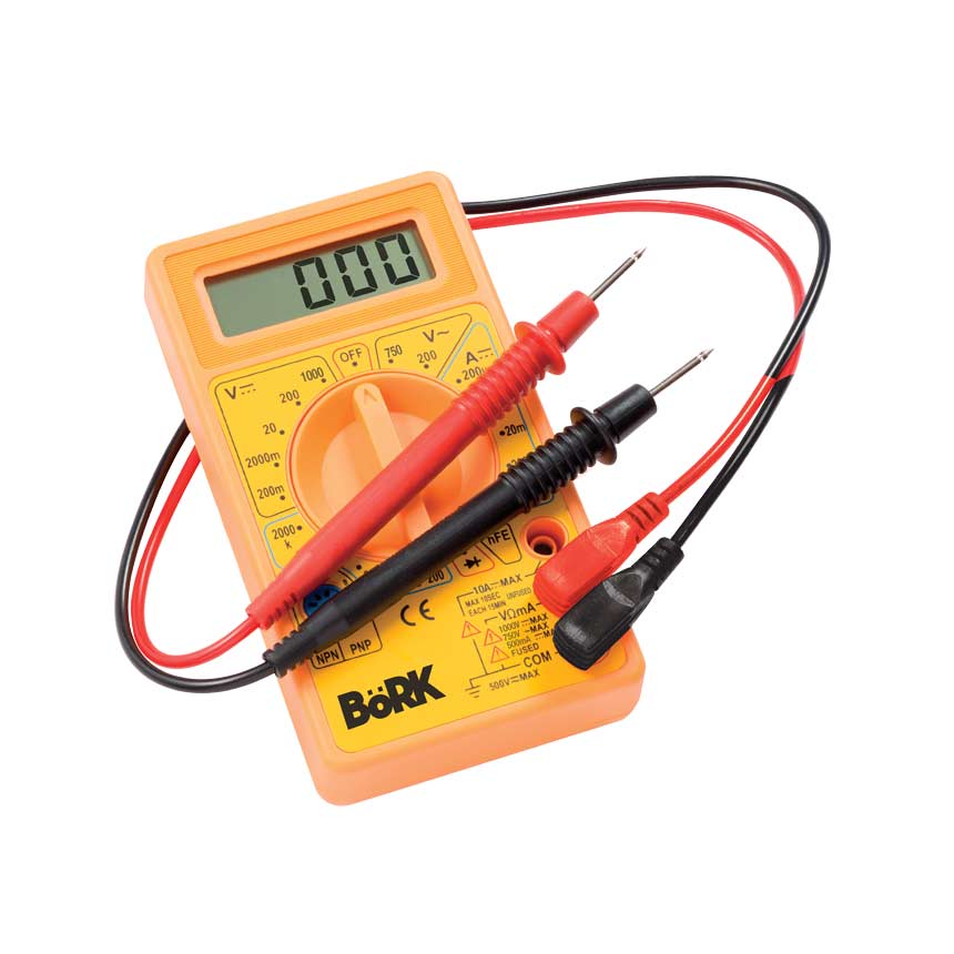 Multímetro digital con medidor de frecuencia y protección a sobrecargas