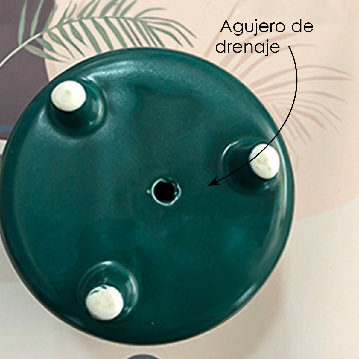 Macetero diseño craquelado maceta redonda interior/exterior (Verde)