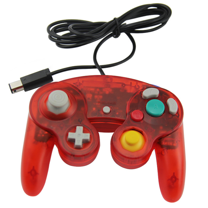 Control Genérico Compatible Para Gamecube Alámbrico Transparente Rojo