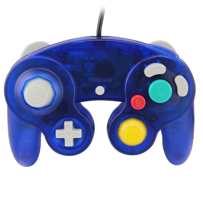 Control Genérico Compatible Para Gamecube Alámbrico Transparente Azul