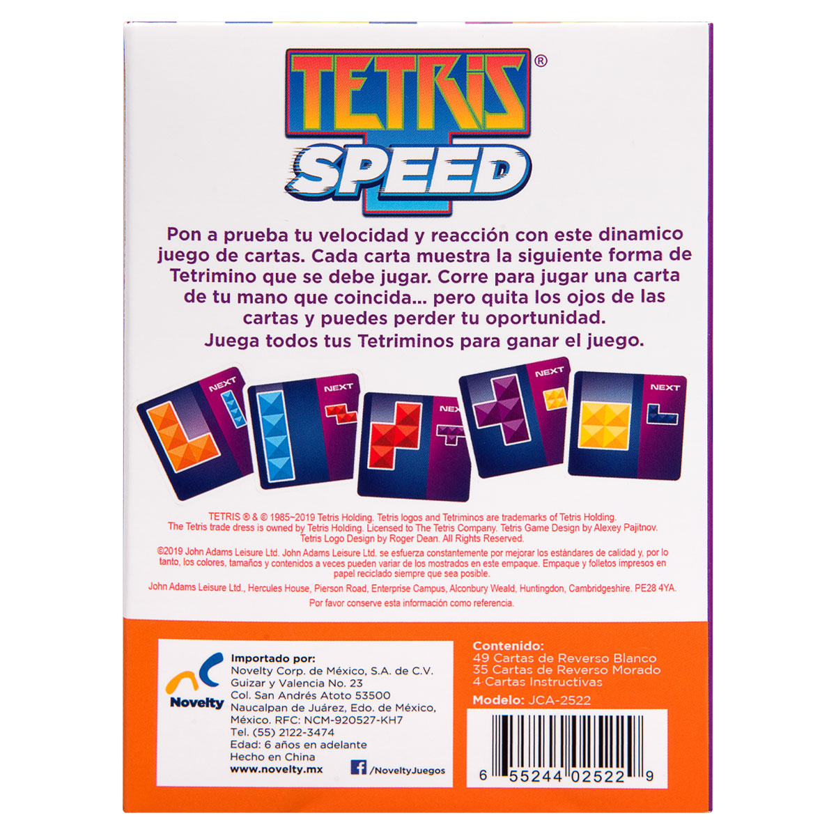 Juego de Mesa Tetris Speed Card Game Novelty