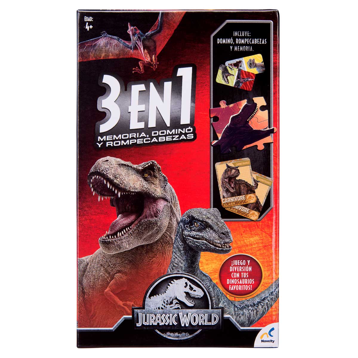 Set de Juegos 3 en 1 para Niños de Jurassic World Novelty