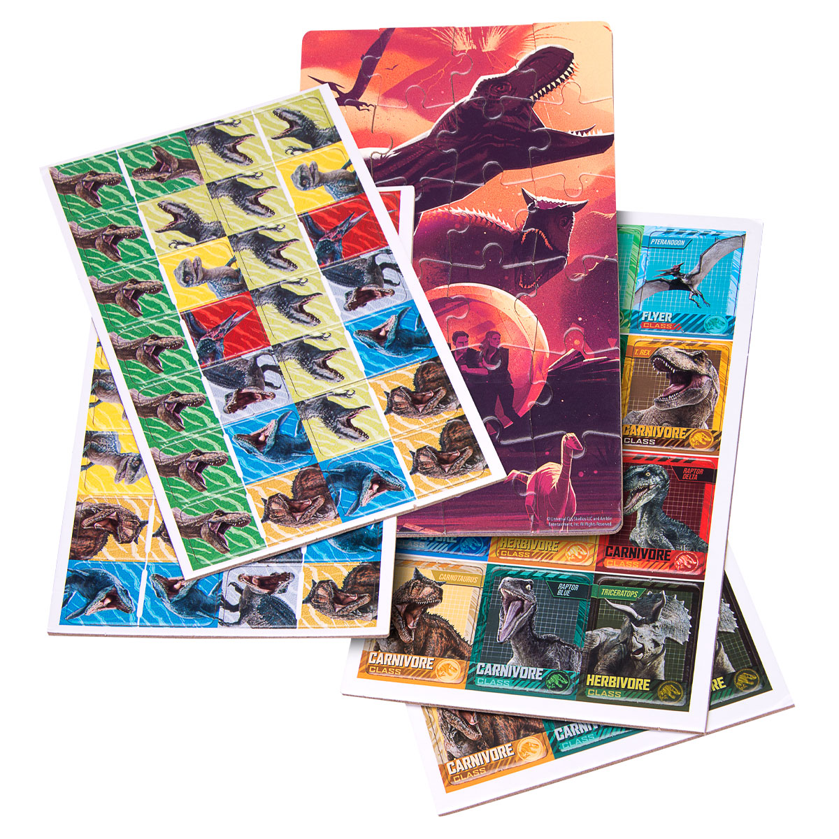 Set de Juegos 3 en 1 para Niños de Jurassic World Novelty