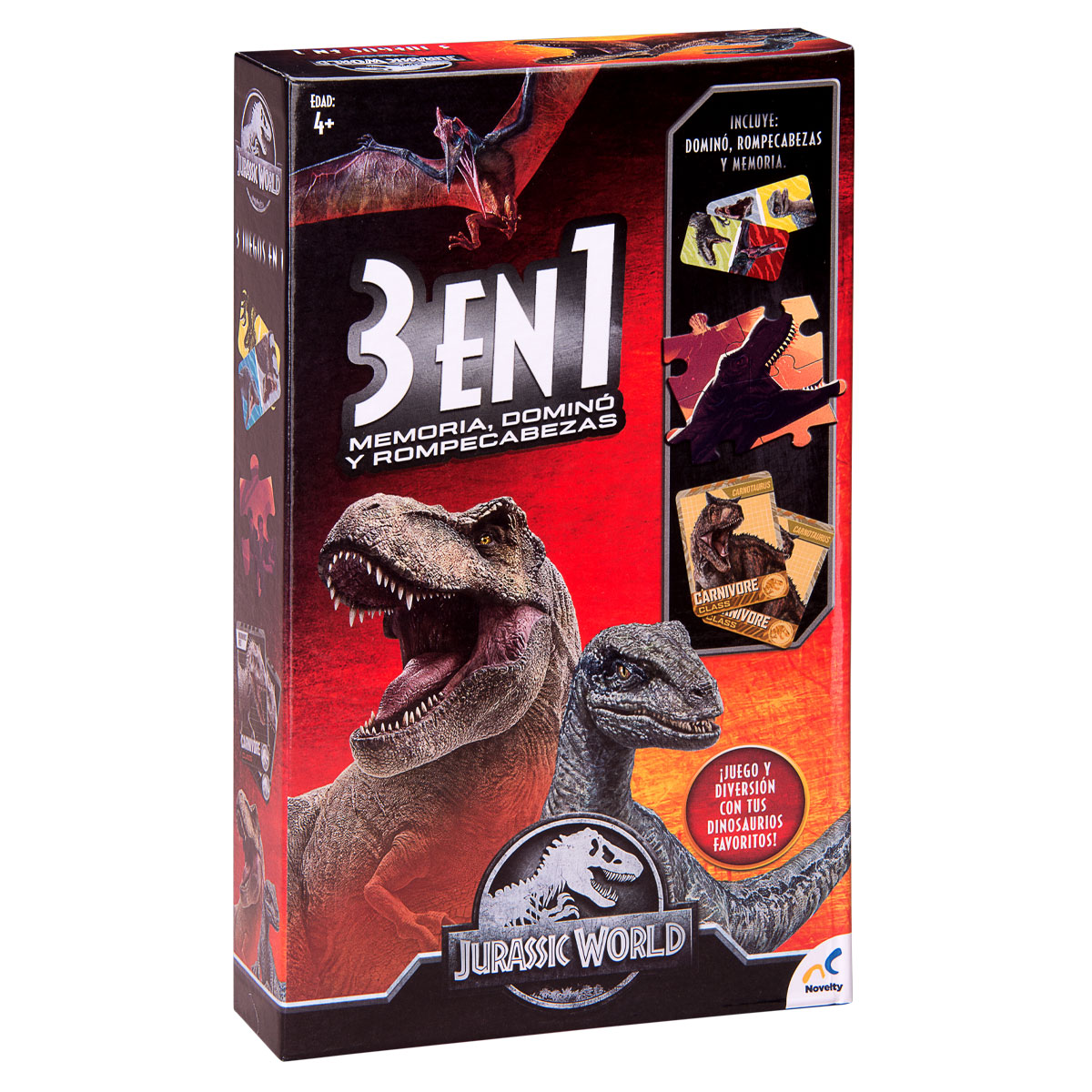 Set de Juegos 3 en 1 para Niños de Jurassic World Novelty