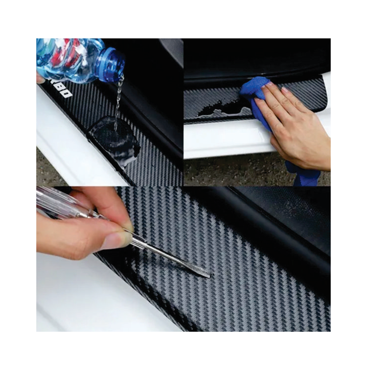 Sticker Sentra Protector De Estribos Fibra De Carbon