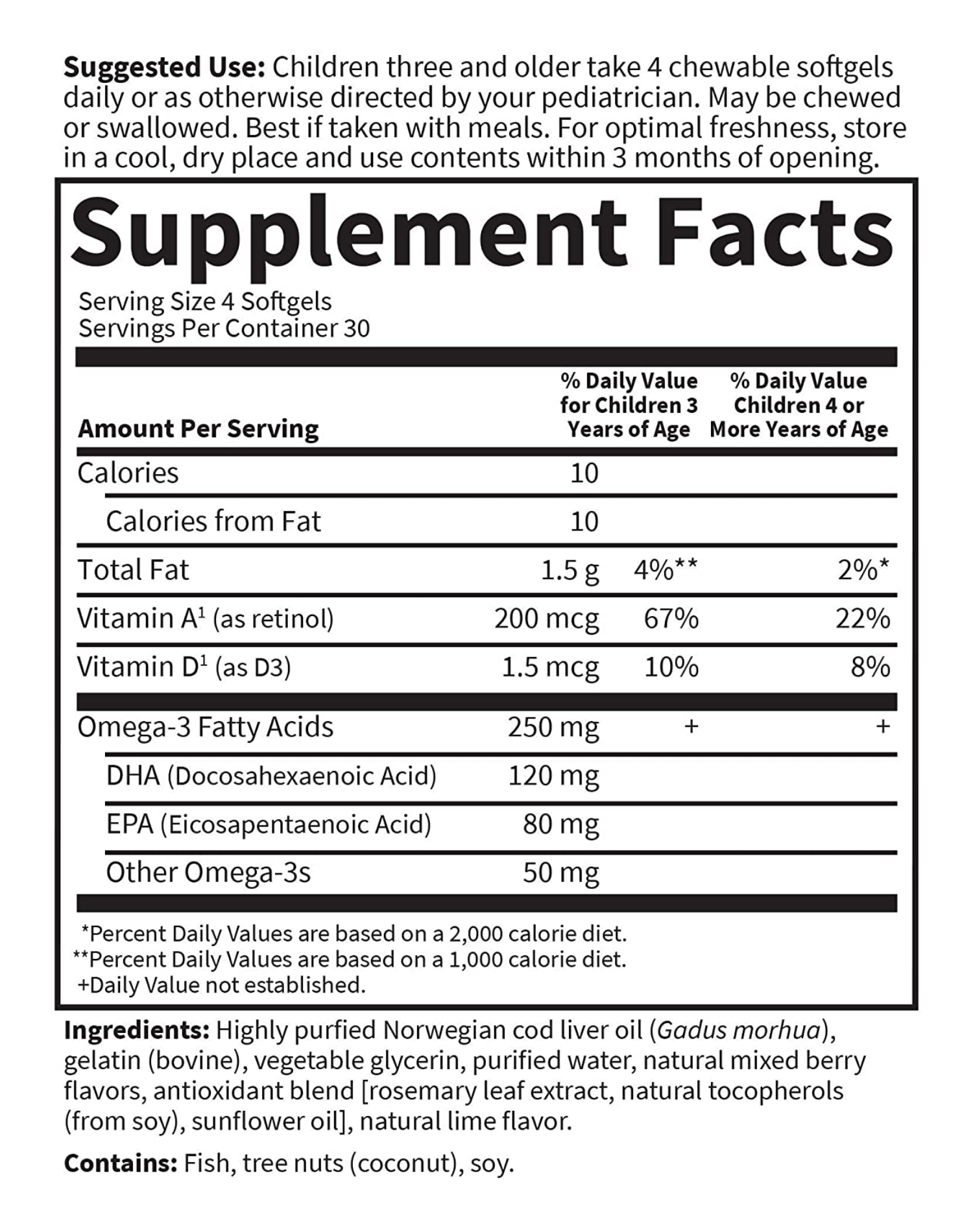 GARDEN OF LIFE OCEANS KIDS 120CT ACEITE DE PESCADO CAPSULAS BLANDAS MASTICABLES SABOR BERRY-LIME VITAMINA OMEGA 3 NIÑOS ANTIOXIDANTE