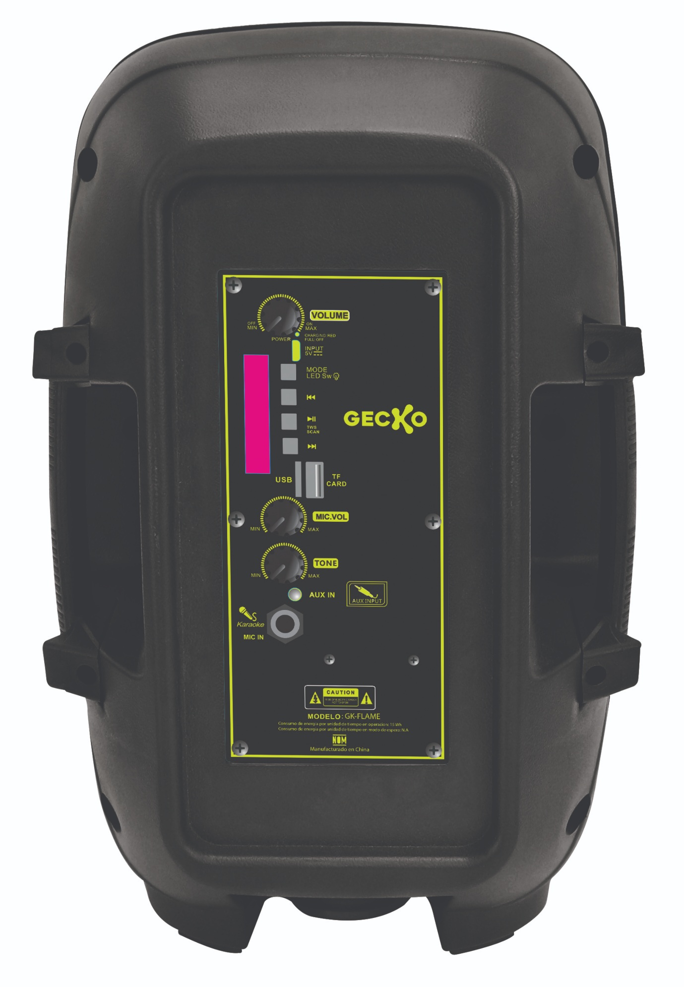 Bocina 8 Amplificada 6500 Watts Portátil Con Tws Bluetooth y Panel iluminado