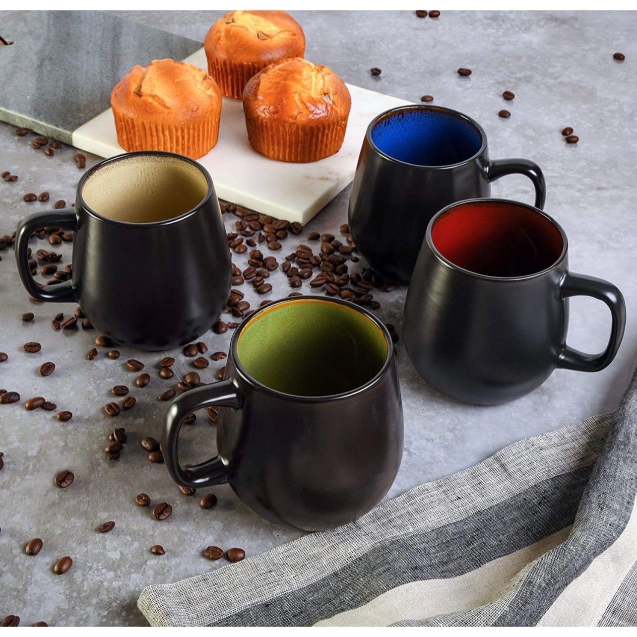 Tazas Gibson Elite Soho 21 Oz 621 ML. 4 Pzas. Grandes Hermosas