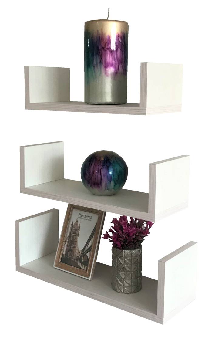 3 Repisas Flotantes Minimalistas Melamina Vintage 30, 40, 50 x 15 U