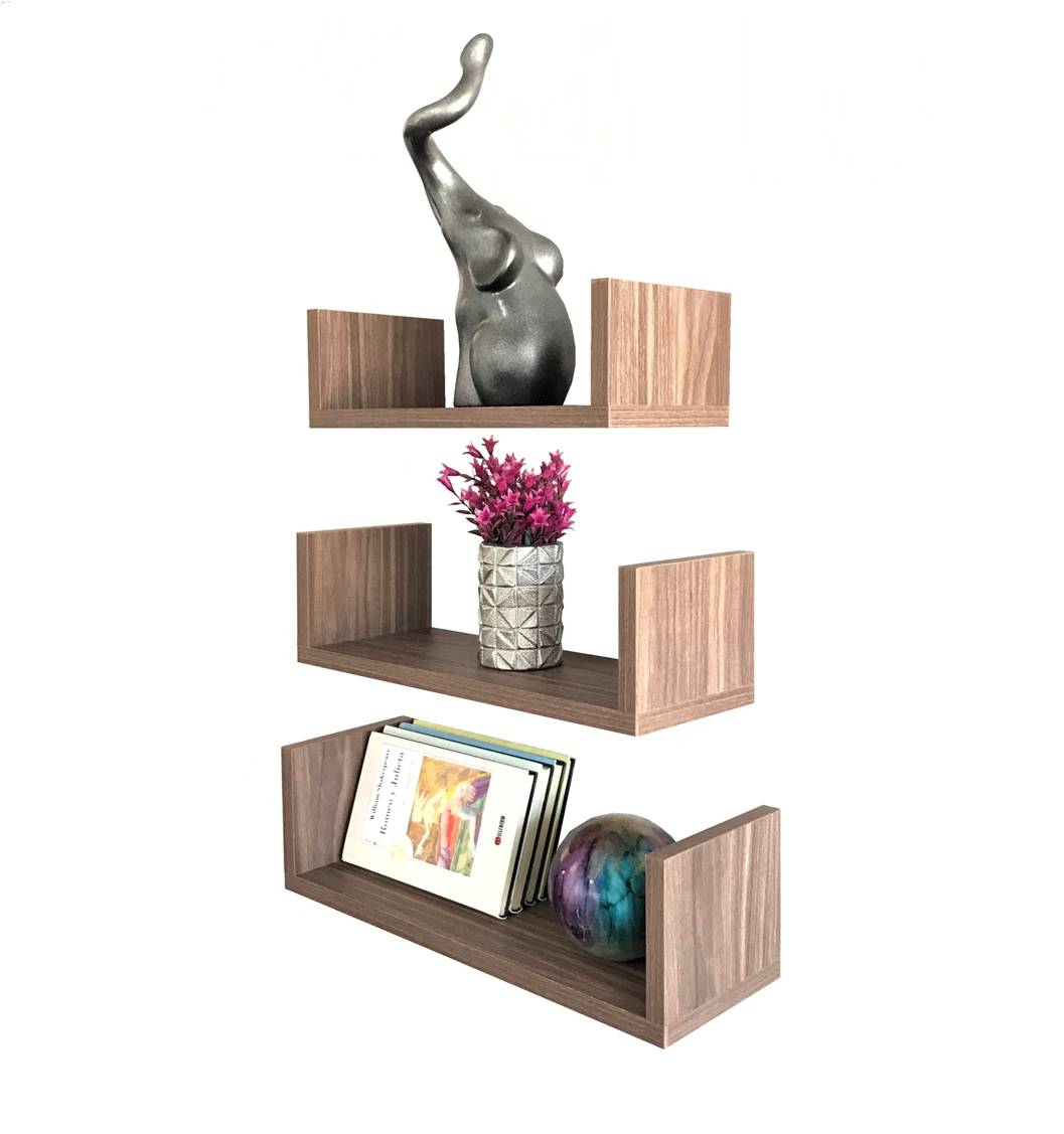 3 Repisas Flotantes Minimalistas Melamina Vintage 30, 40, 50 x 15 U