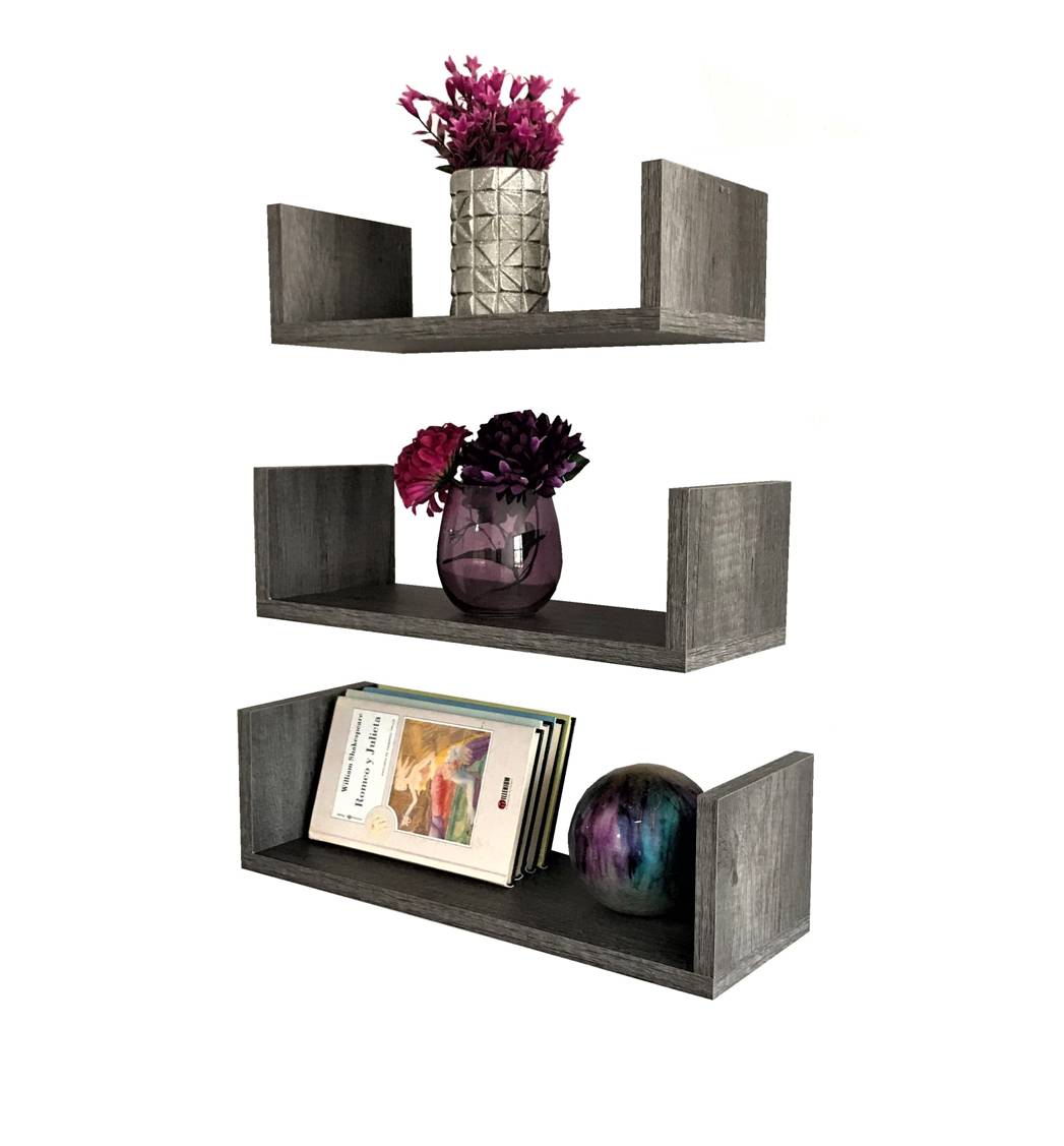 3 Repisas Flotantes Minimalistas Melamina Vintage 30, 40, 50 x 15 U