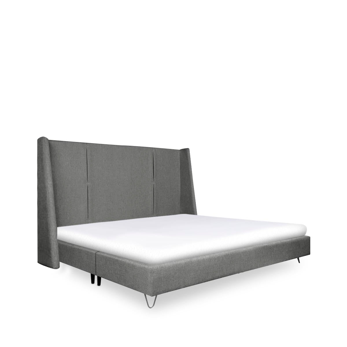 Cama Matrimonial Realy Gris Claro - Kessa.