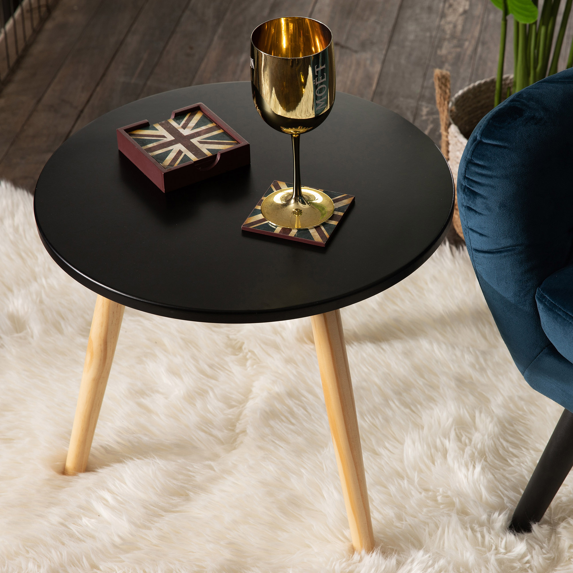 MESA LATERAL ANA NEGRA 40X40 CM