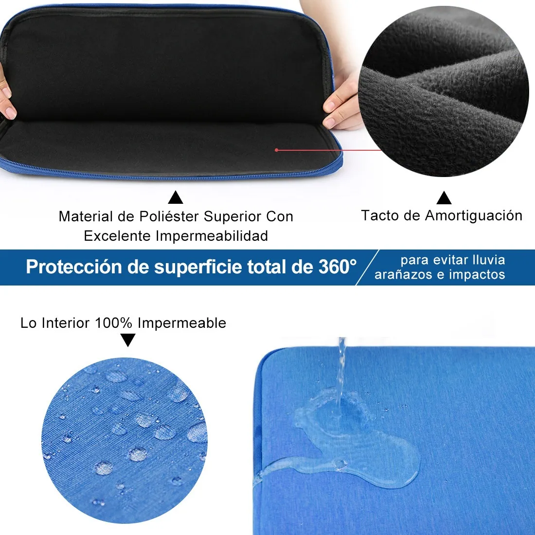 Impermeable Funda Para Laptop 15.6'' Pulgadas Azul