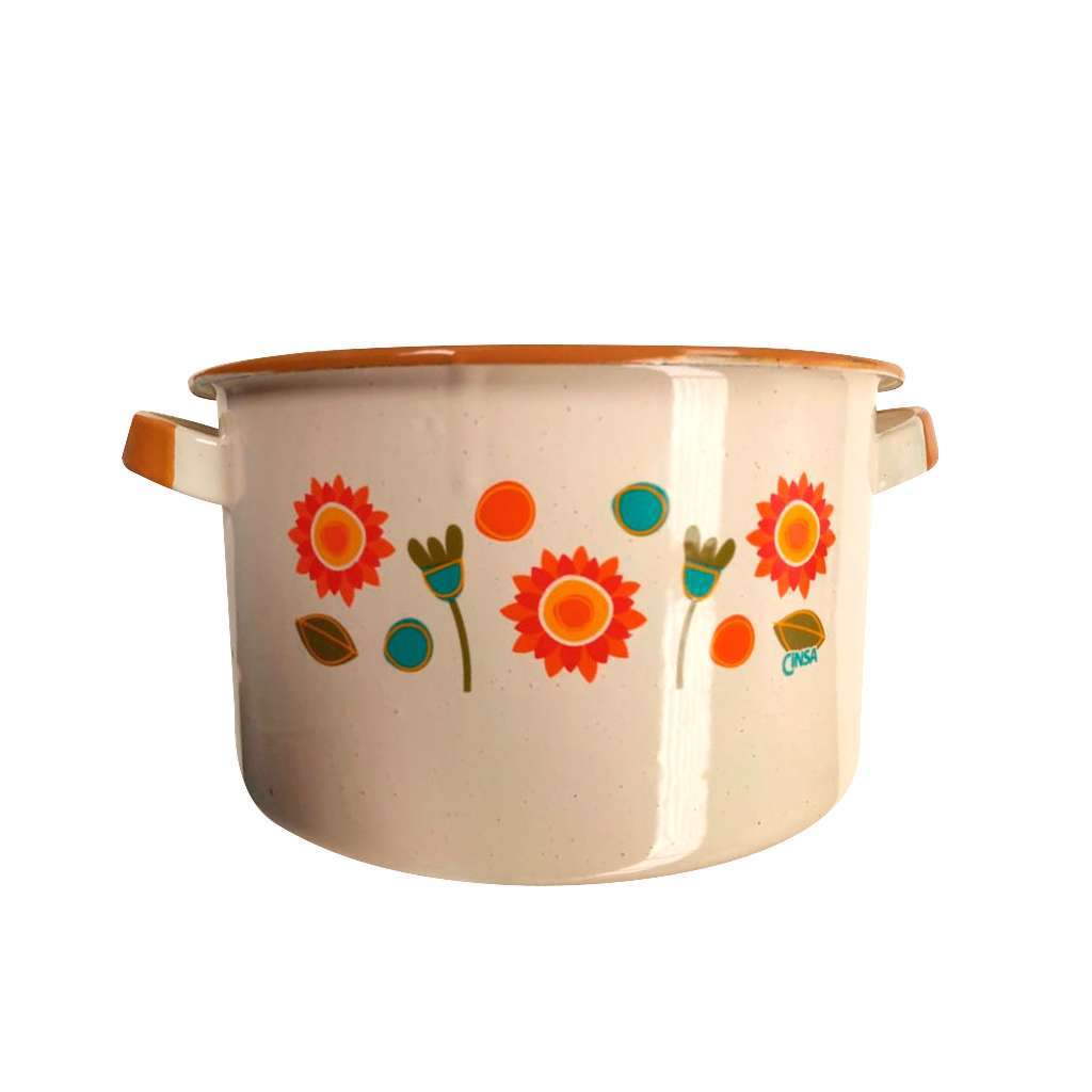 Bateria de peltre 5 piezas flores del jardin