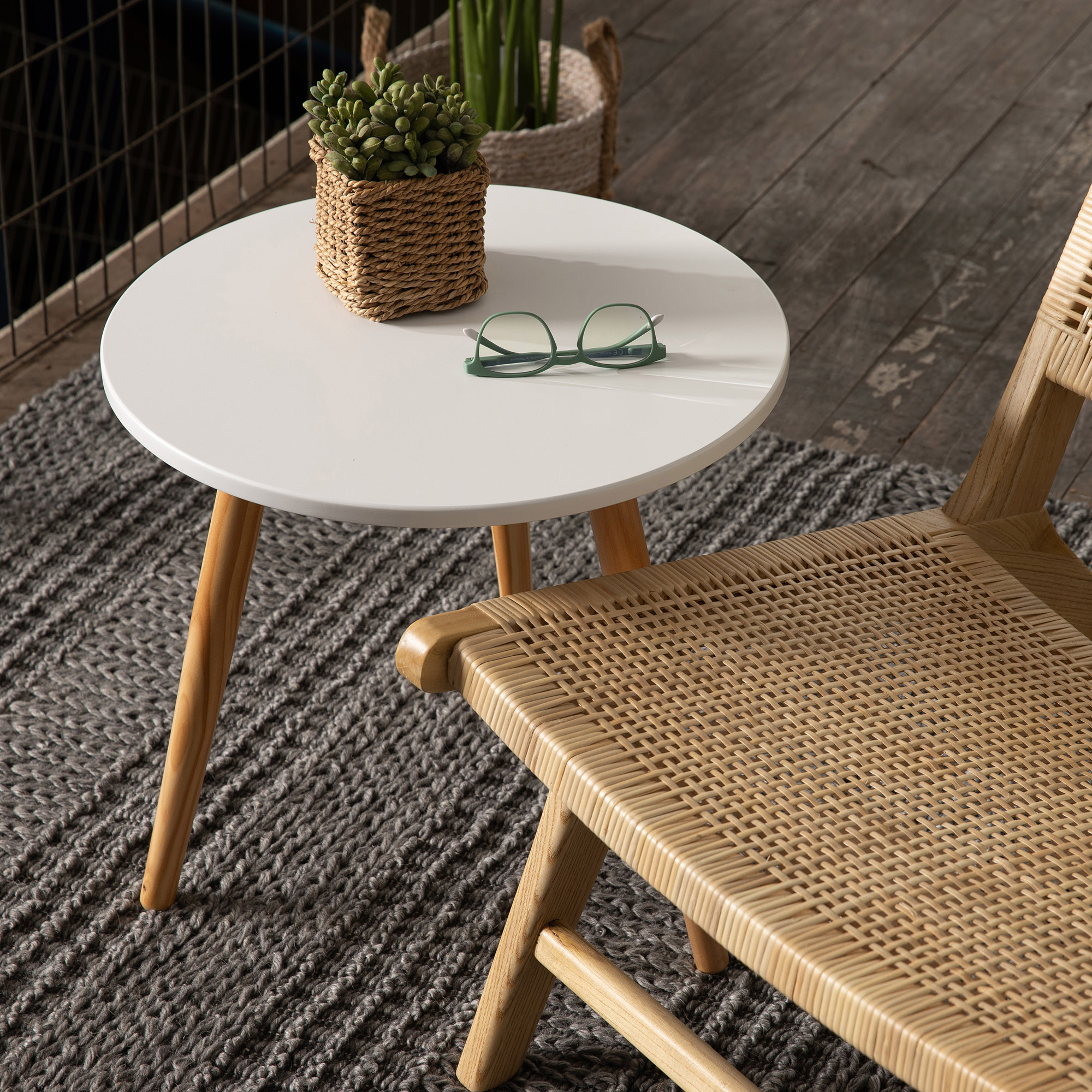 Mesa lateral DIB Ana 48x48x45 cm Blanca